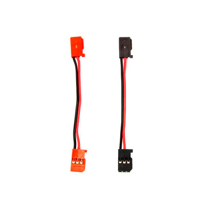 Futaba 80 mm male-to-male servo extension leads, 2-pack with black and orange 3-wire connectors