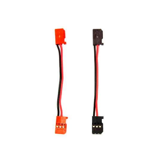 Futaba 80 mm male-to-male servo extension leads, 2-pack with black and orange 3-wire connectors