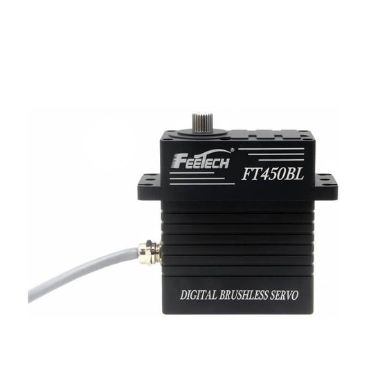 FEETECH FT450B Servo, FEETECH FT450BL is a 24V digital brushless servo with 450kg.cm torque, supporting 180° PWM control for high-performance robotic applications.