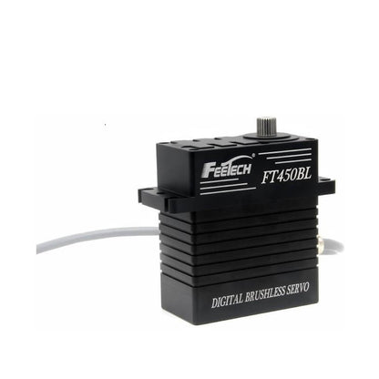 FEETECH FT450B Servo, FEETECH FT450BL is a 24V digital brushless servo with 450kg.cm torque, 180° PWM control, aluminum case, and 25T spline for high-performance applications.