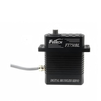 FEETECH FT750B Servo, FEETECH FT750BL is a 24V digital brushless servo offering 750kg·cm torque, 180° PWM control, aluminum construction, ideal for high-performance drone and RC applications.