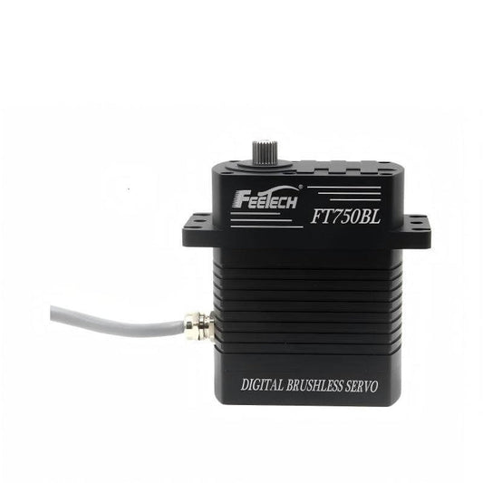 FEETECH FT750B Servo, FEETECH FT750BL is a 24V digital brushless servo offering 750kg·cm torque, 180° PWM control, aluminum construction, ideal for high-performance drone and RC applications.