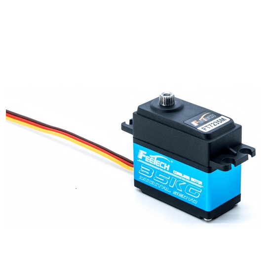 FEETECH FT7235 Servo, FEETECH FT7235M: 35kg high-torque servo, 7.4V, 180° rotation, steel gears, 25T spline, operates at 4–9V. Ideal for demanding drone and RC applications.