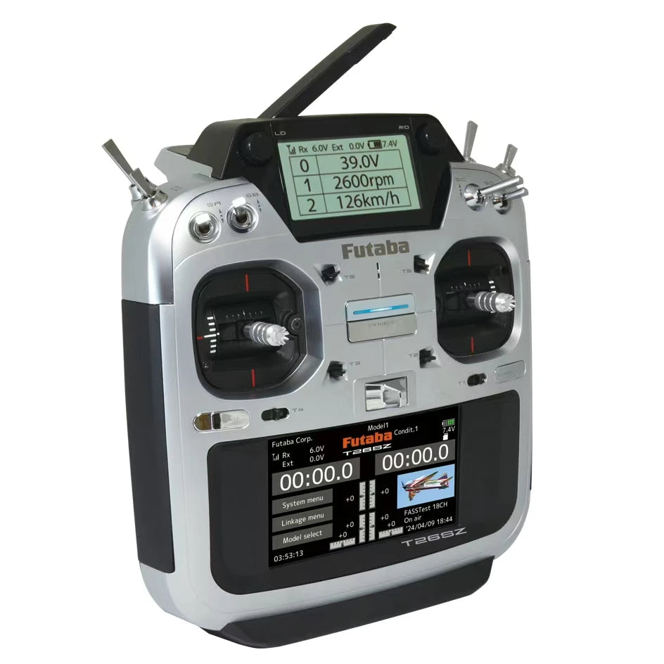 Futaba T26SZ transmitter with 2 channels and 6-channel capability, suitable for Futaba Corp.