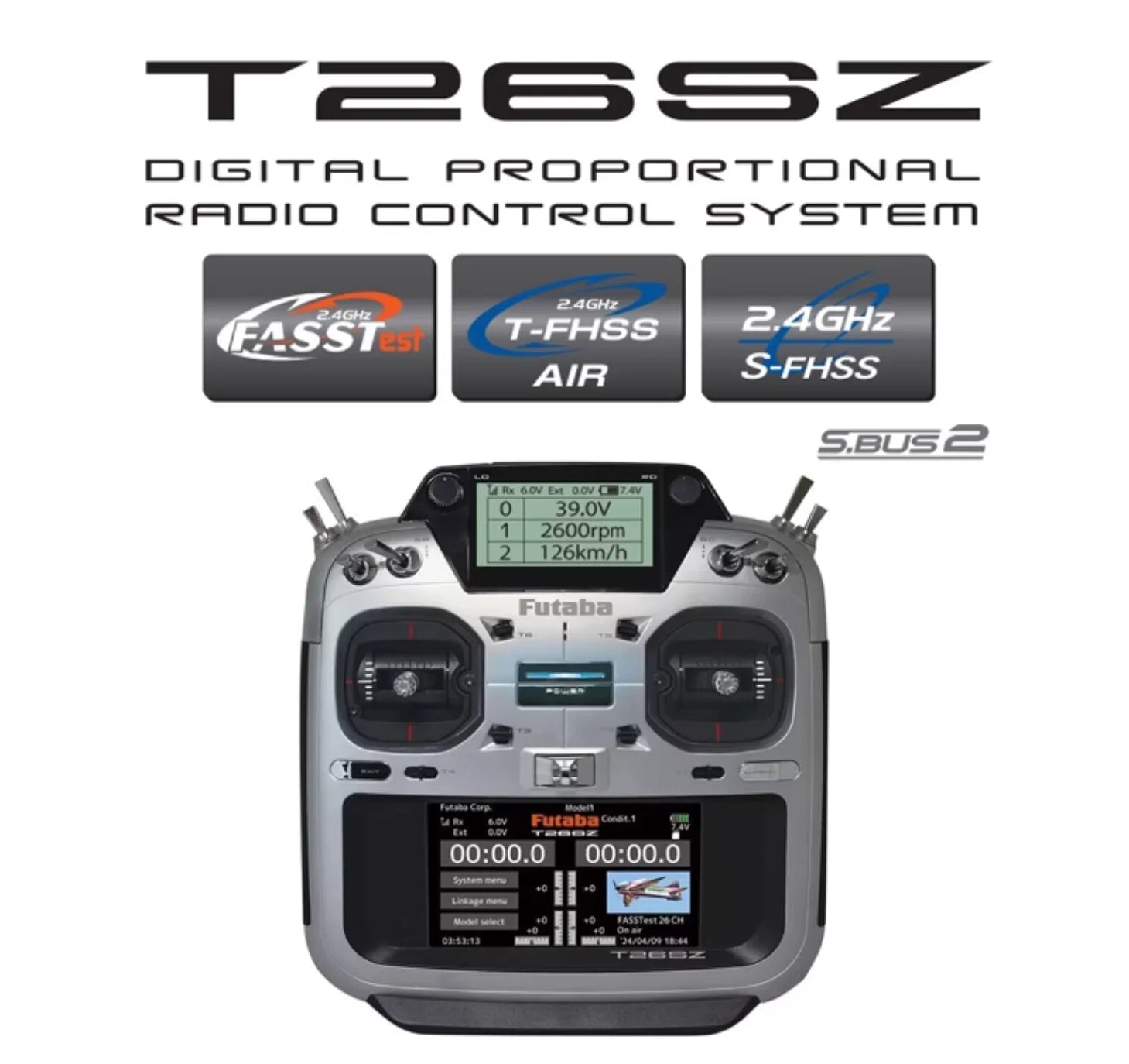 FUTABA T26SZ Transmitter, The Futaba T26SZ Digital Proportional Radio Control System offers high-performance remote control with reliable and long-range performance.