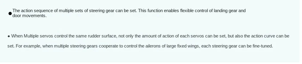 The Futaba T26SZ transmitter offers advanced servo control features for precise adjustment of multiple servos controlling same surface.