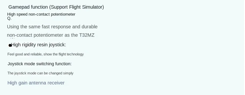 The Futaba T26SZ transmitter features gamepad-like controls for Flight Simulator. with fast response and durable construction.