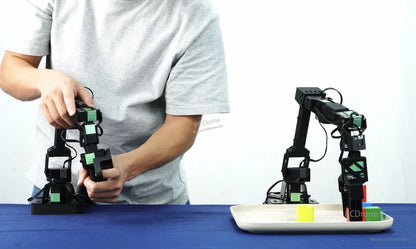 Fashionstar Starai 7 DoF Robot Arm Kit with green modules and black frame