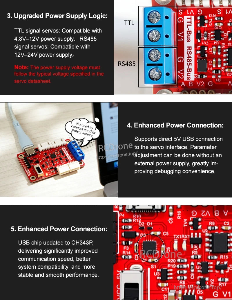 Feetech FE-URT-2 USB to TTL, 485 bus programmer for Servo Debug