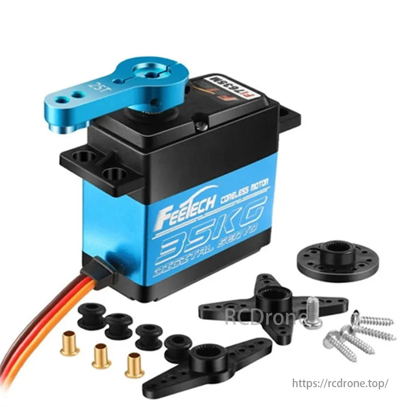 Feetech FI7635 - 7.4V 35KG 코어리스 모터 스테인레스 스틸 기어 180 학위 고토크 방수 서보 로봇 DIY 1/5 RC 자동차