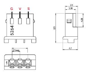 Feetech SCS0009 Servo, Ultra-compact servo motor with 6V and 2.3 kg/cm torque, features TTL serial bus and 10-bit encoder.