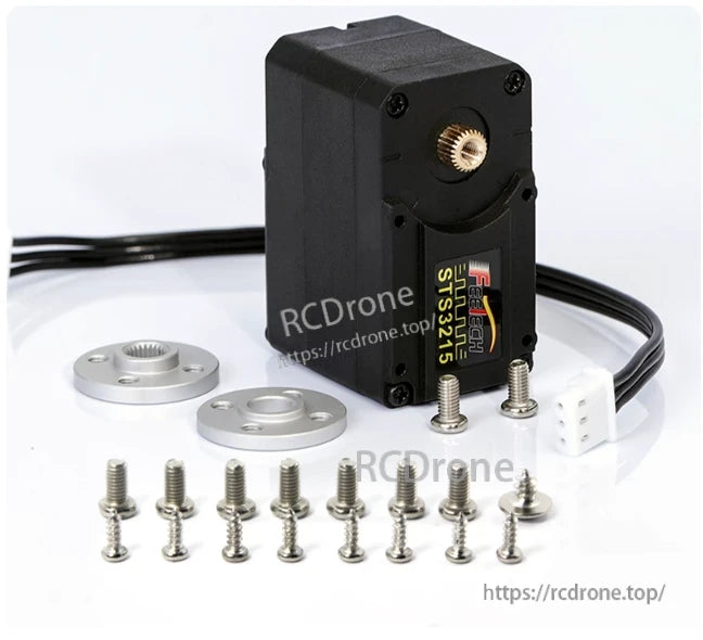 Feetech STS3215 C018 Servo, Feetech STS3215 servo motor offers high torque, mounting hardware, and connectors for robotic arms.