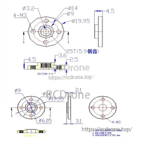 Feetech STS3215 C018 Servo, Feetech STS3215 C018 servo: 12V, 30 kg·cm torque, for WowRobo SO-ARM100/101 arms; includes full specs and dimensions.