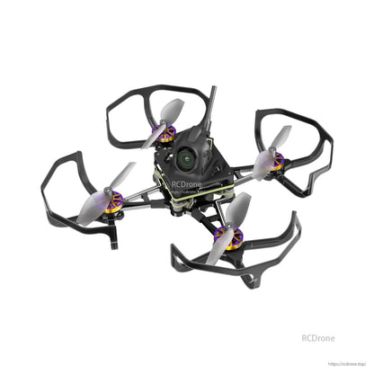Firefly 1S nano cinewhoop drone with prop guards, four-blade props, front FPV camera and rear antenna