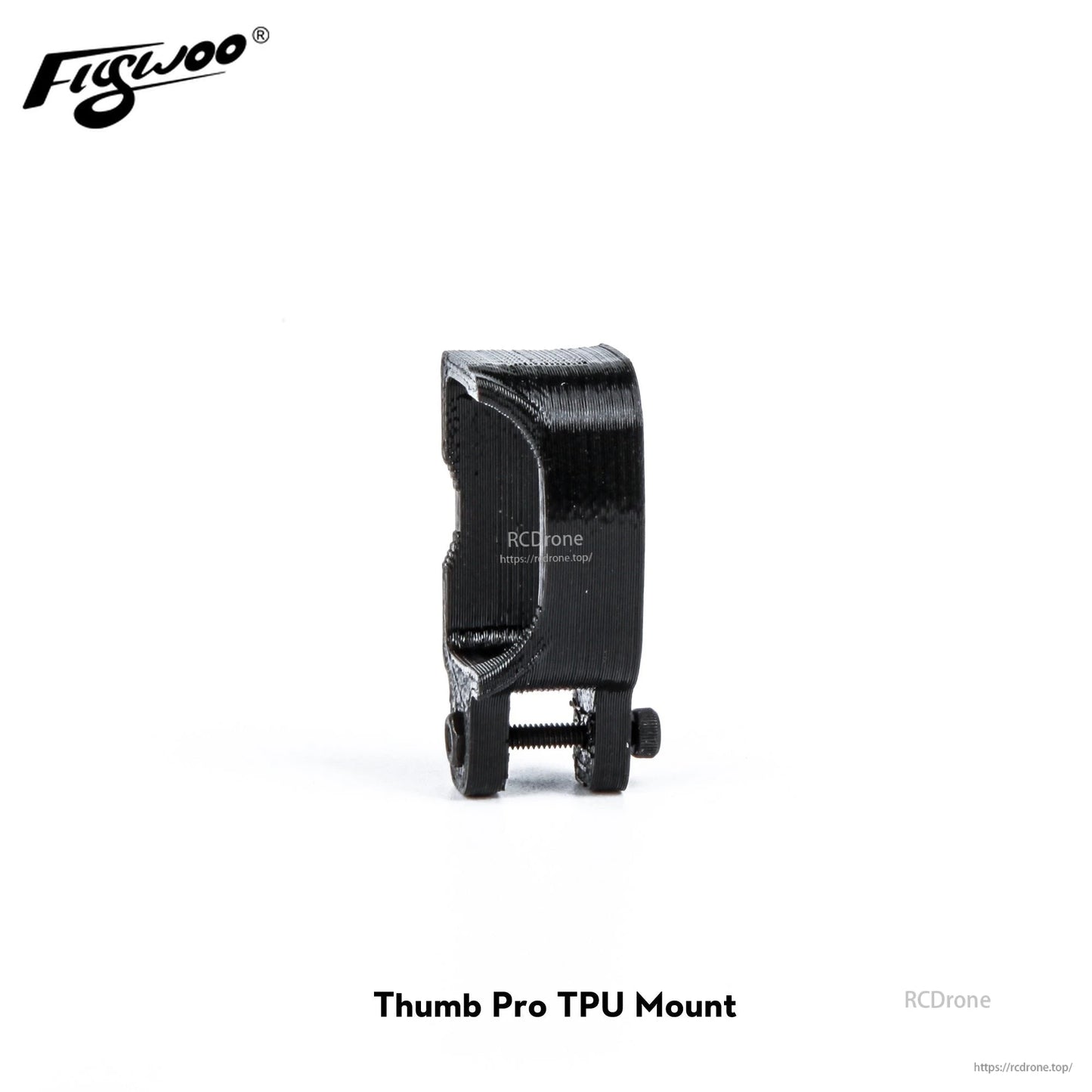 Firefly 2S Nano Baby 20 TPU Camera Mount, Black TPU camera mount bracket for Firefly 2S Nano Baby 20, with curved cradle and screw mounting points