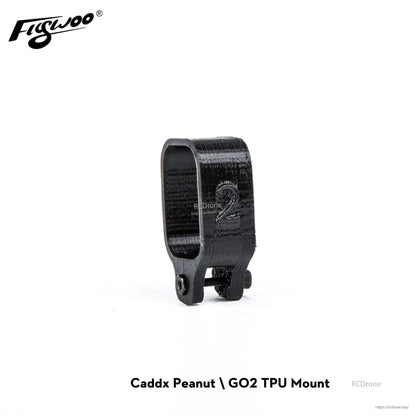 Firefly 2S Nano Baby 20 TPU Camera Mount, Black TPU camera mount bracket for Caddx Peanut/GO2, with curved strap and two mounting holes