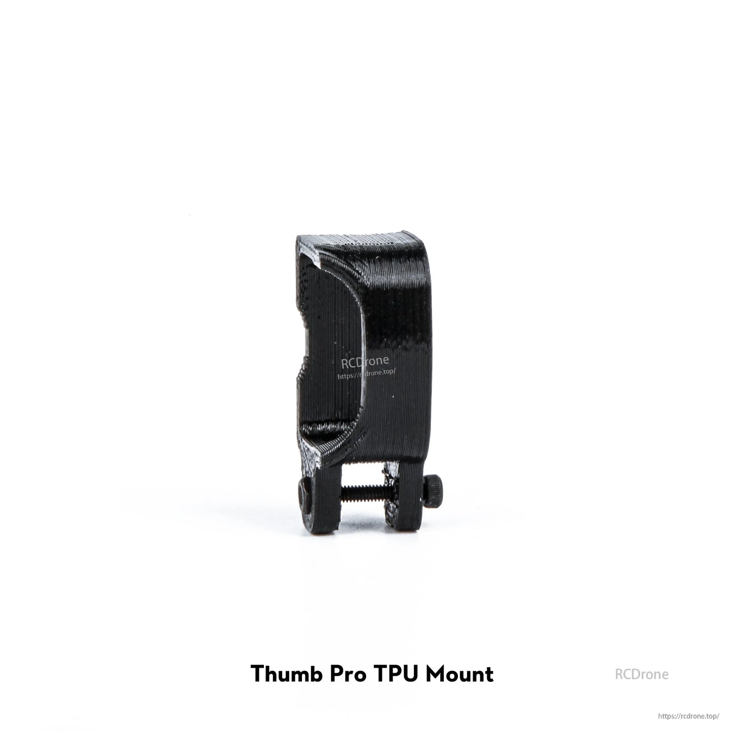 Firefly 2S Nano Baby 20 TPU Camera Mount, Black TPU camera mount bracket for Thumb Pro, with curved cradle and bottom clamp mount hardware