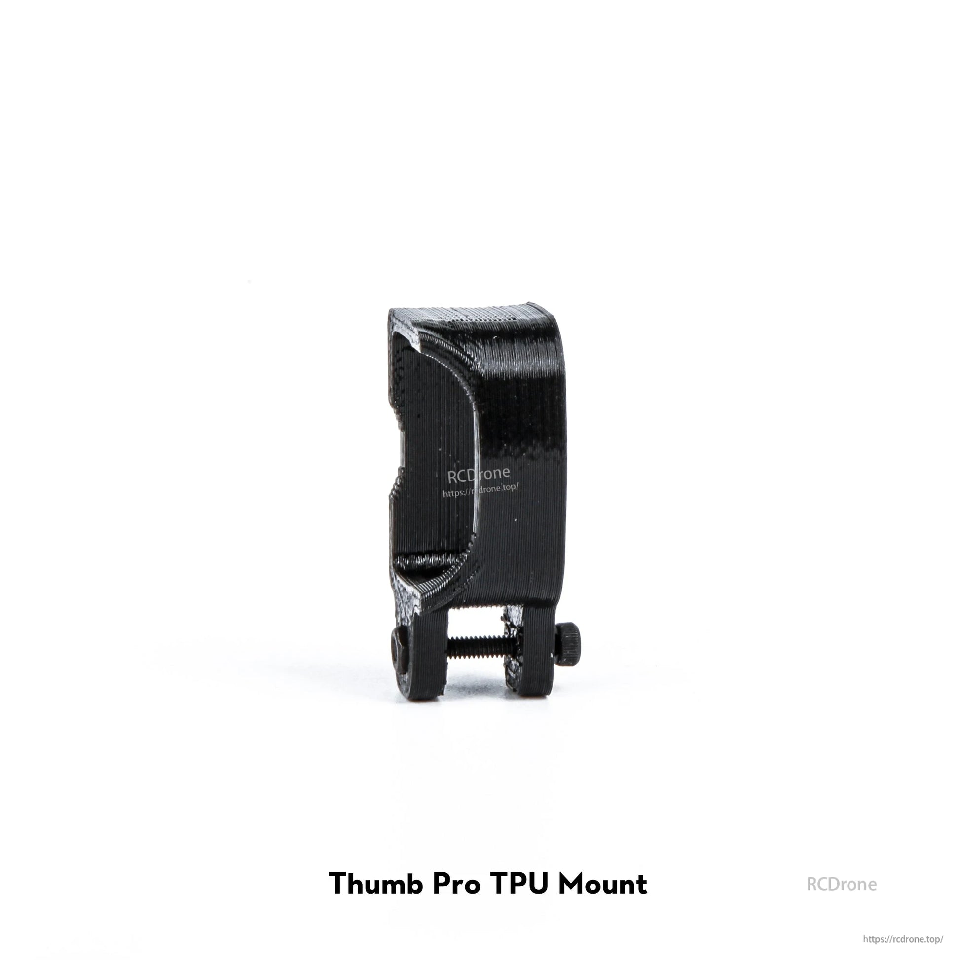 Firefly 2S Nano Baby 20 TPU Camera Mount, Black TPU camera mount bracket for Thumb Pro, with curved cradle and bottom clamp mount hardware