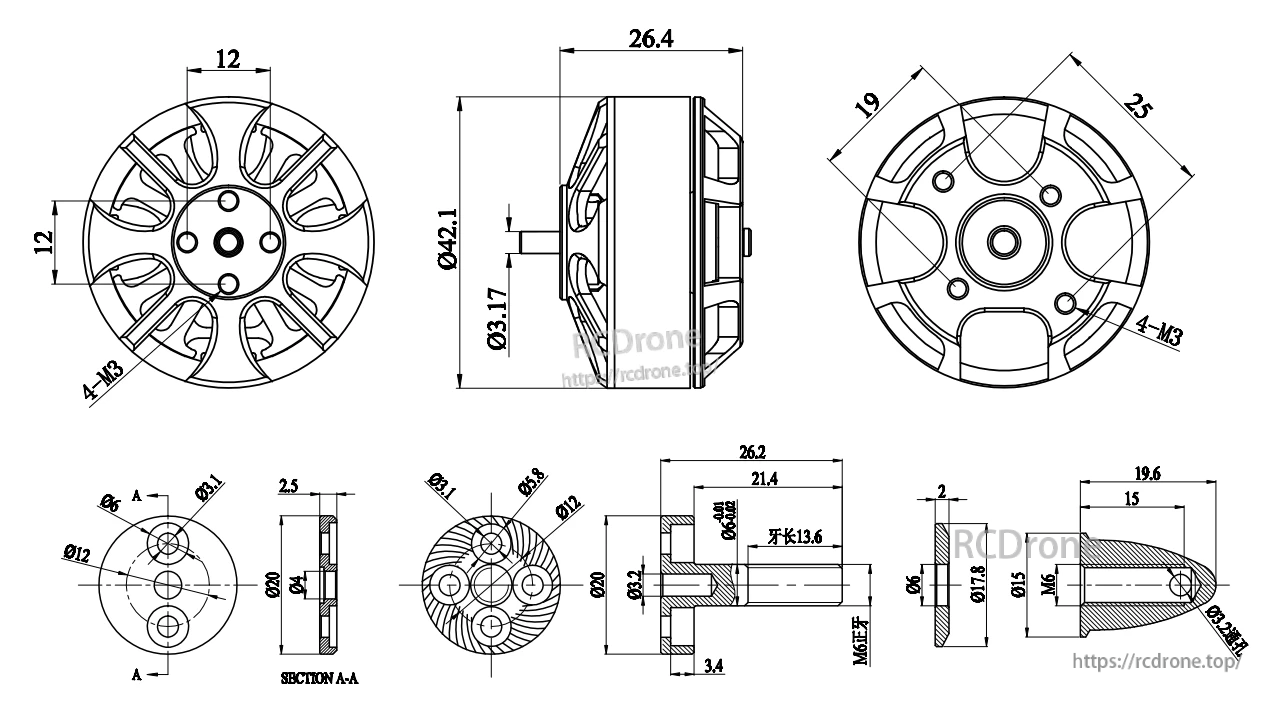 Flashhobby 3508 370KV 415KV 580KV 700KV Brushless DC Motor