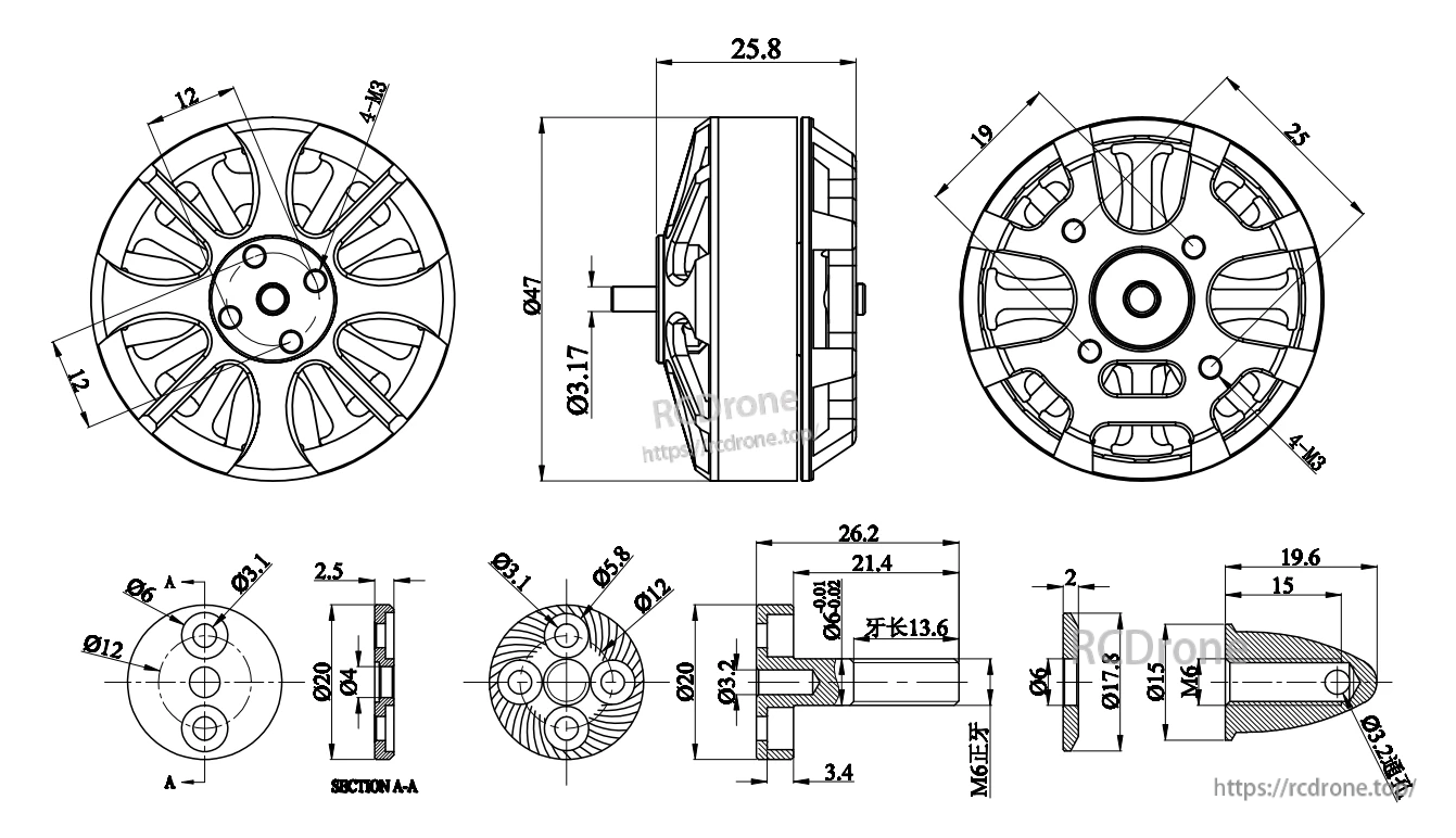 Flashhobby 4108 380KV 500KV 620KV Brushless DC Motor