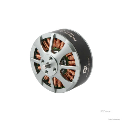 Flashhobby 4112 brushless DC motor with silver rotor face, exposed copper windings, and mounting shaft