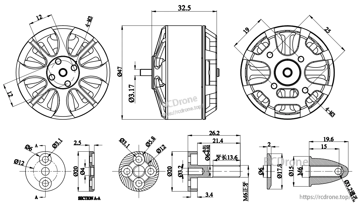 Flashhobby 4114 330KV 400KV Brushless DC Motor