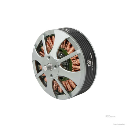Flashhobby 5208 brushless DC motor with silver housing, exposed copper windings, and central mounting shaft