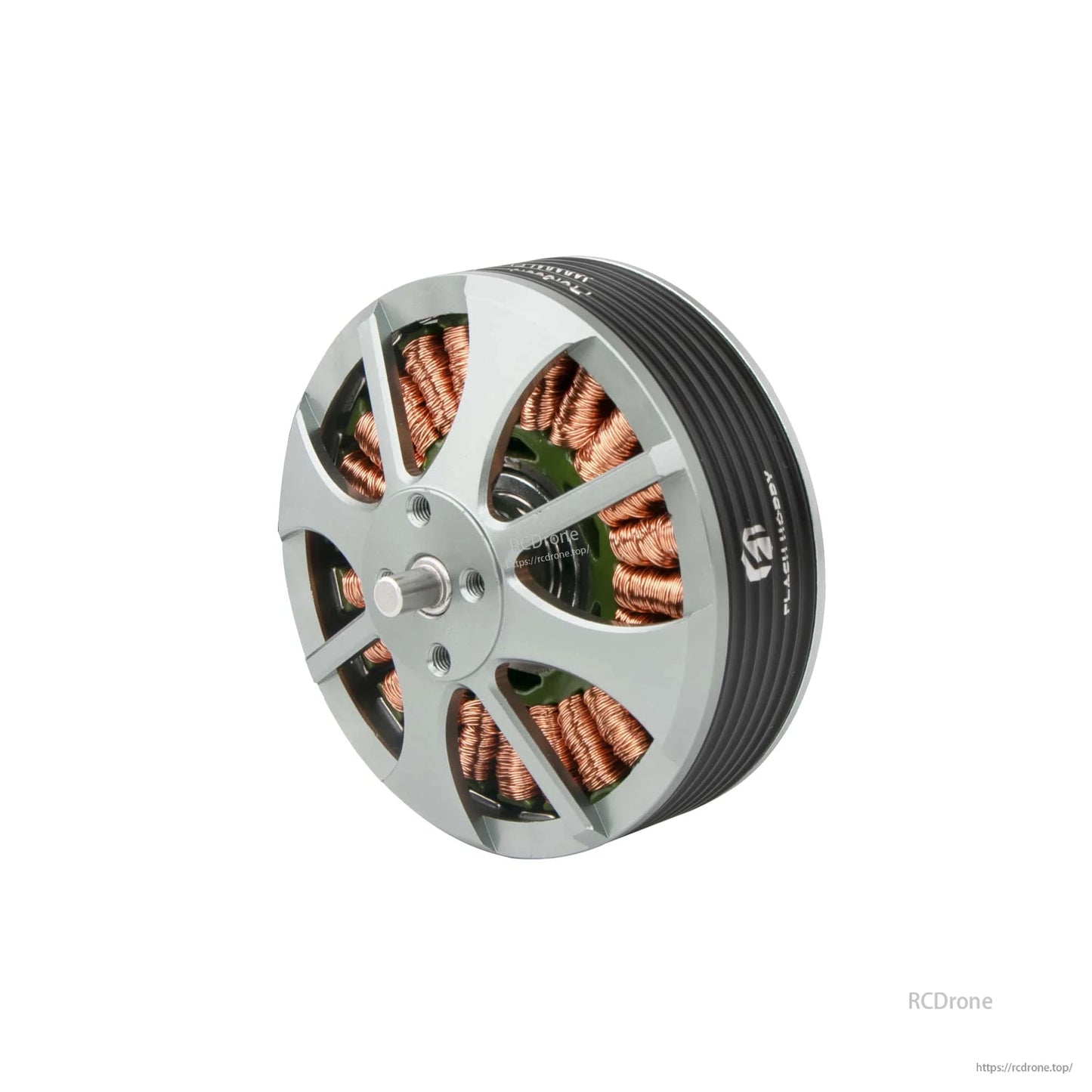 Flashhobby 5210 340KV Brushless Motor, Flashhobby 5210 340KV brushless outrunner motor with silver bell housing, exposed copper windings, and center shaft