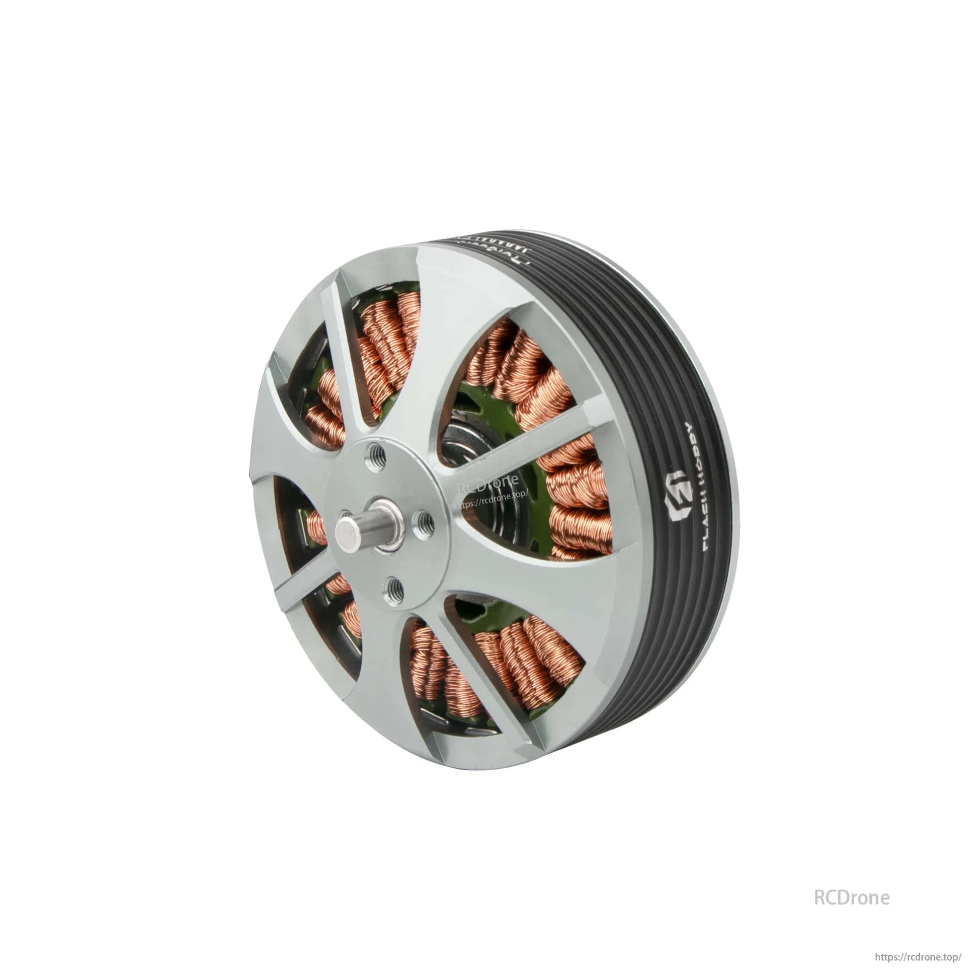 Flashhobby 5210 340KV Brushless Motor, Flashhobby 5210 340KV brushless outrunner motor with silver bell housing, exposed copper windings, and center shaft
