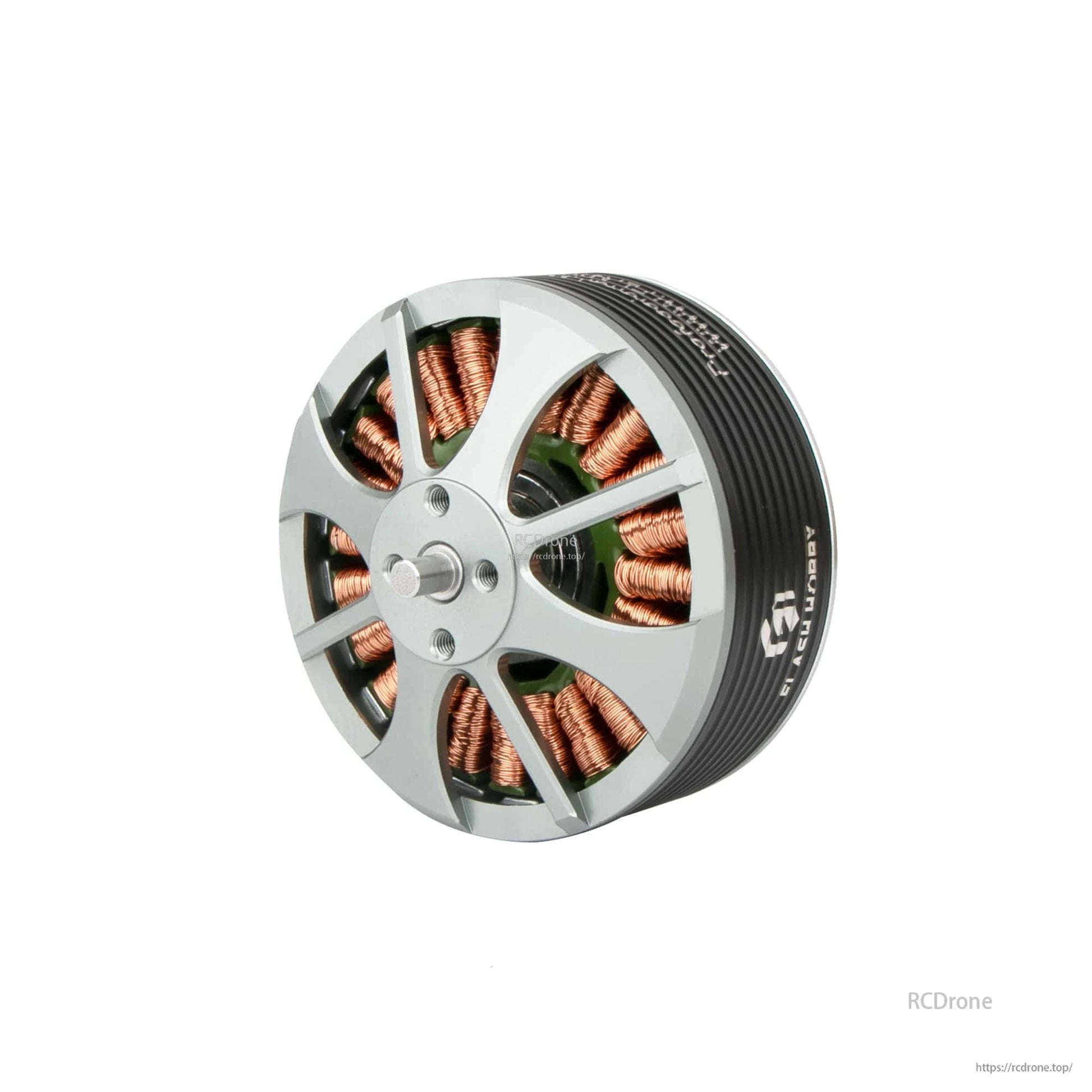 Flashhobby 5215 340KV Brushless Motor, Flashhobby 5215 brushless motor with silver front mount plate, exposed copper windings, and black ribbed housing
