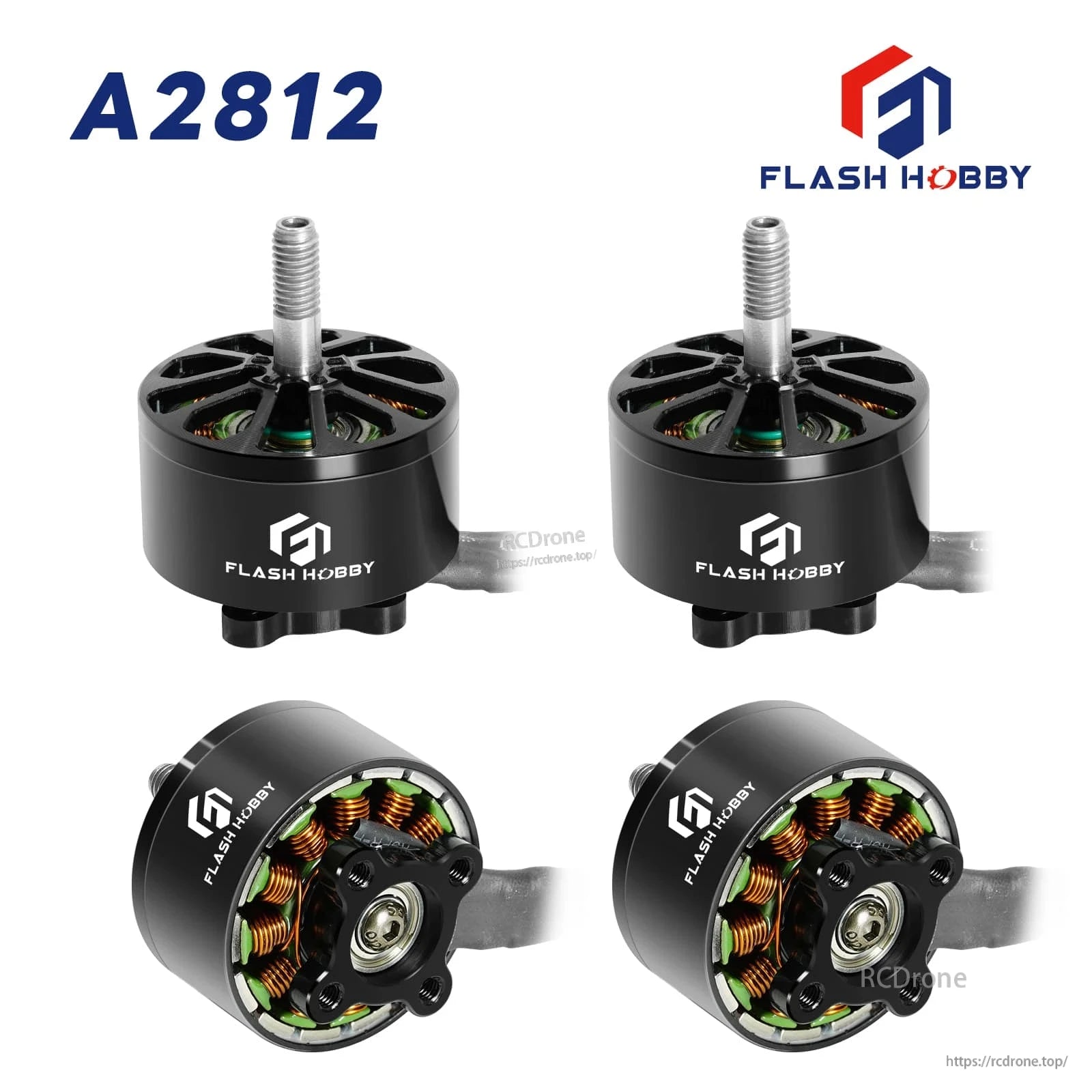 Flashhobby A2812 900KV Brushless Motor 275W 12N14P 5.0mm Shaft φ33.1×27mm M5 RC Motor