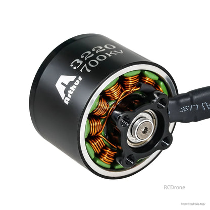 Flashhobby A3220 700KV Brushless Motor, Flashhobby A3220 700KV 3220 brushless motor close-up with exposed copper windings and threaded mount