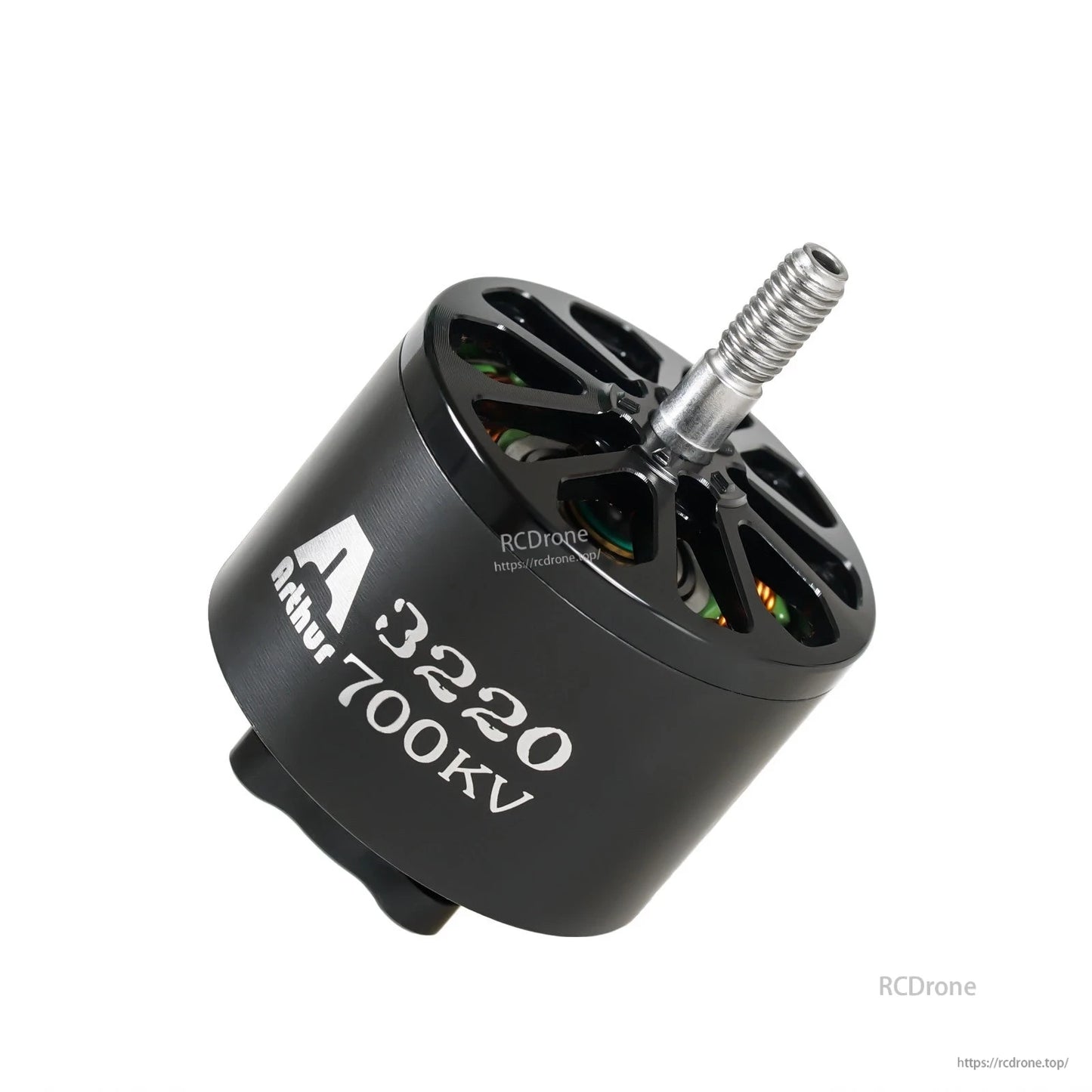 Flashhobby A3220 700KV brushless motor with black housing, open-vent top bell, and threaded shaft