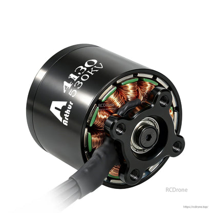Flashhobby A4130 530KV brushless motor with black housing, exposed copper windings, and four-hole mounting base