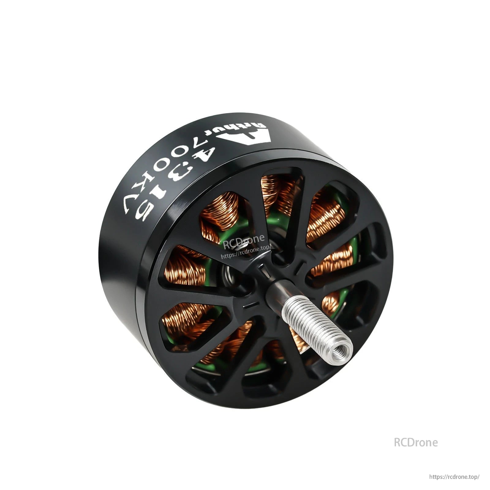 Flashhobby A4315 700KV brushless motor with black vented корпус, visible copper windings, and threaded output shaft