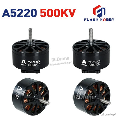 Flashhobby Arthur A5220 Brushless Motor, Flashhobby Arthur A5220 500KV brushless outrunner motor with threaded shaft and ventilated black housing