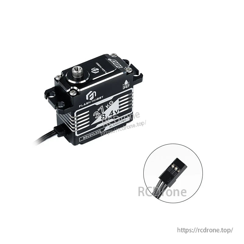 Flashhobby BLS4037RP brushless digital servo with metal case, 37kg 8.4V label and 3-wire plug