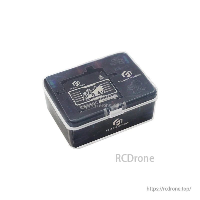 Flashhobby BLS4058RP servo packaging in clear plastic case with Flash Hobby logo and 25.8kg 8.4V label
