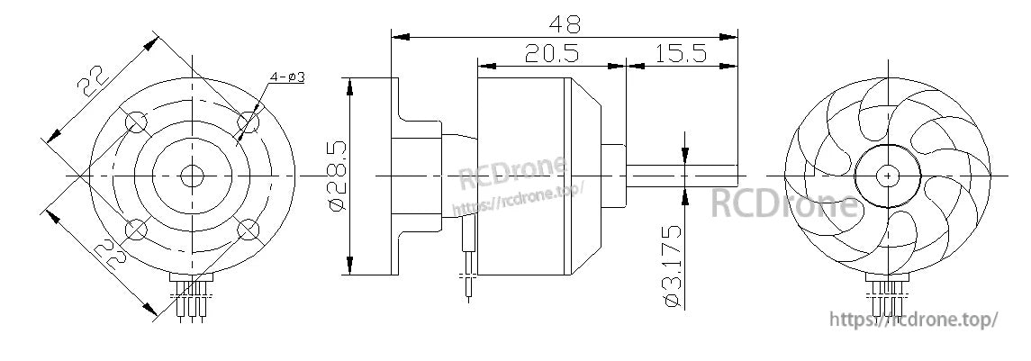 Flashhobby CF2822 1200KV 1534KV 2840KV Fixed Wing Motor