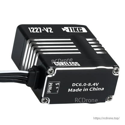 Flashhobby 1227-V2 11KG coreless digital servo with aluminum case, 6.0–8.4V label and PWM lead