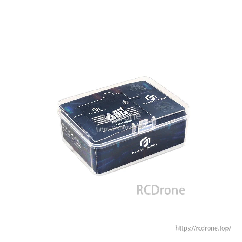 Flash Hobby CLS3860MED 60kg coreless digital servo in clear plastic storage case with branded lid