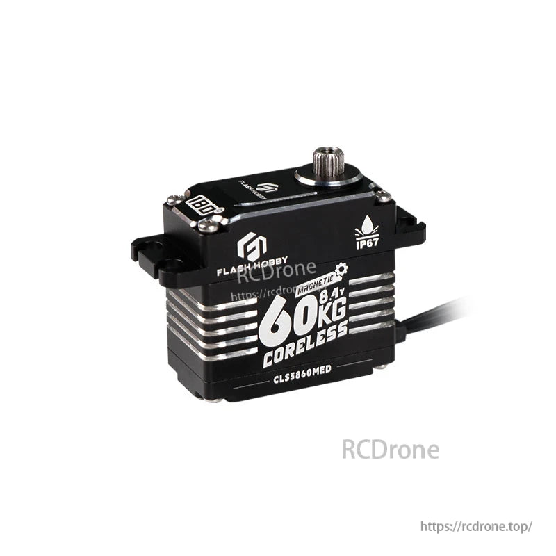 Flashhobby CLS3860MED 60KG 8.4V coreless digital servo with IP67 marking and metal spline output shaft