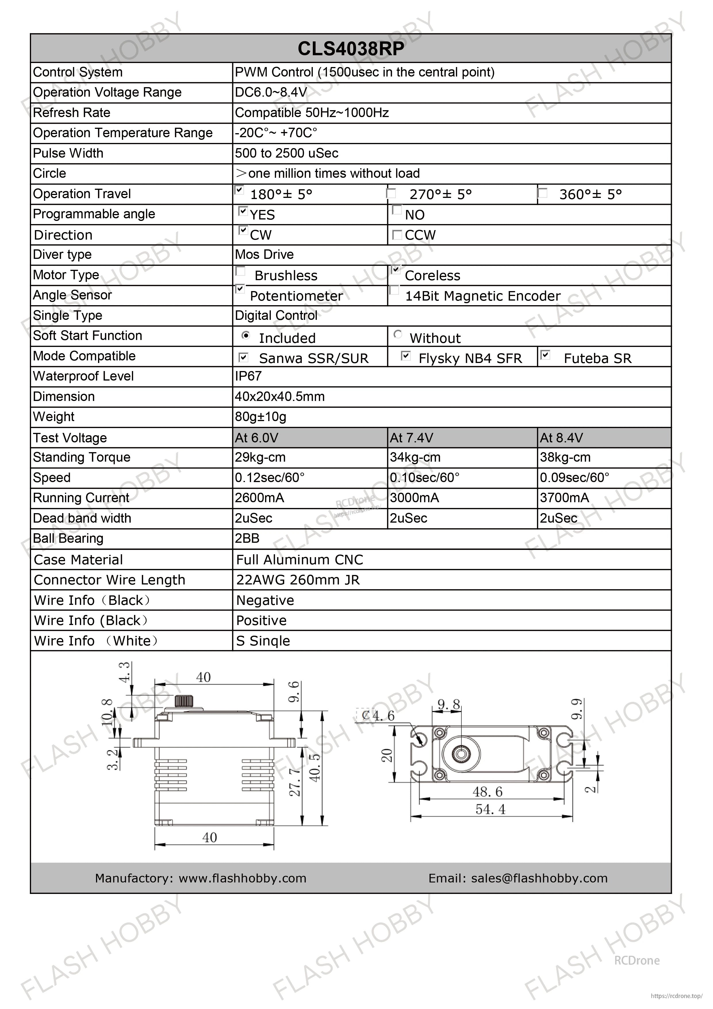 Flashhobby CLS4038RP 38KG 8.4V CLS Servo