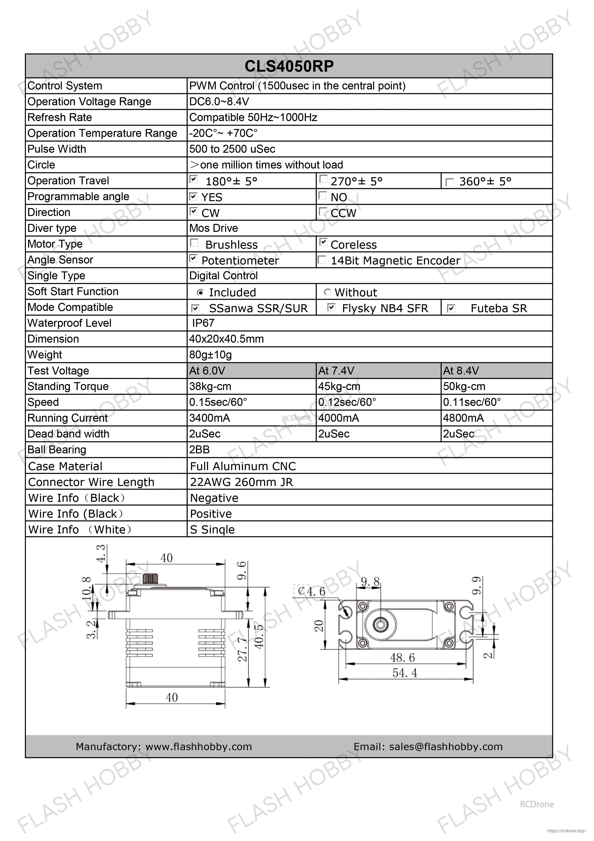 Flashhobby CLS4050RP 50KG 8.4V CLS Servo
