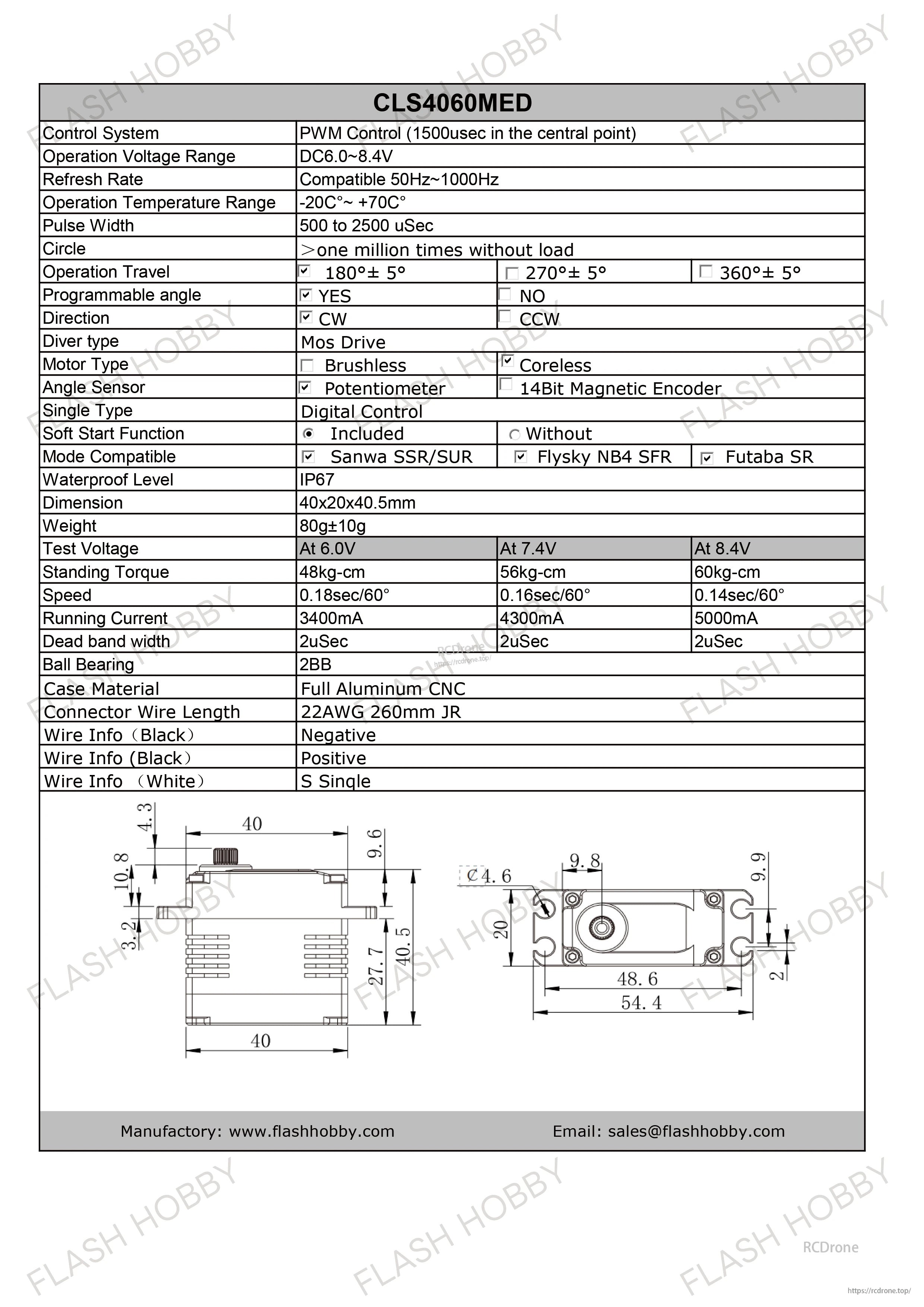 Flashhobby CLS4060RP 60KG 8.4V CLS Servo