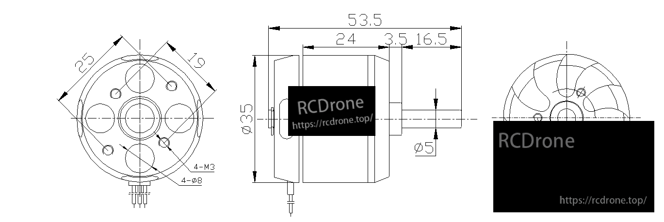 Flashhobby D-Power D3536 910KV 1000KV 1250KV 1450KV Fixed Wing Motor