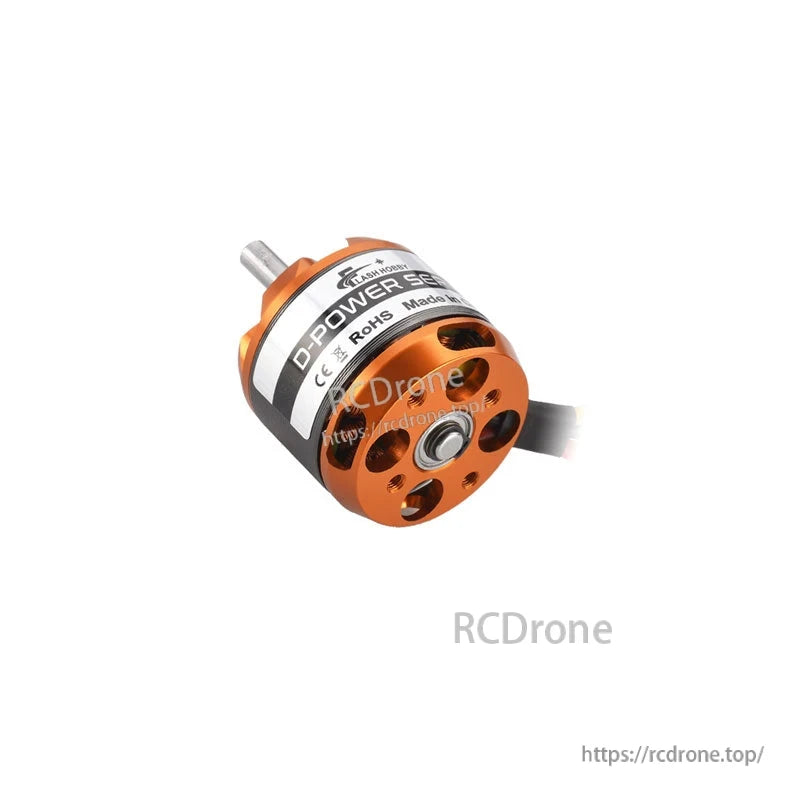 Flashhobby D-Power D3536 brushless outrunner motor with orange housing, front mounting holes and protruding shaft