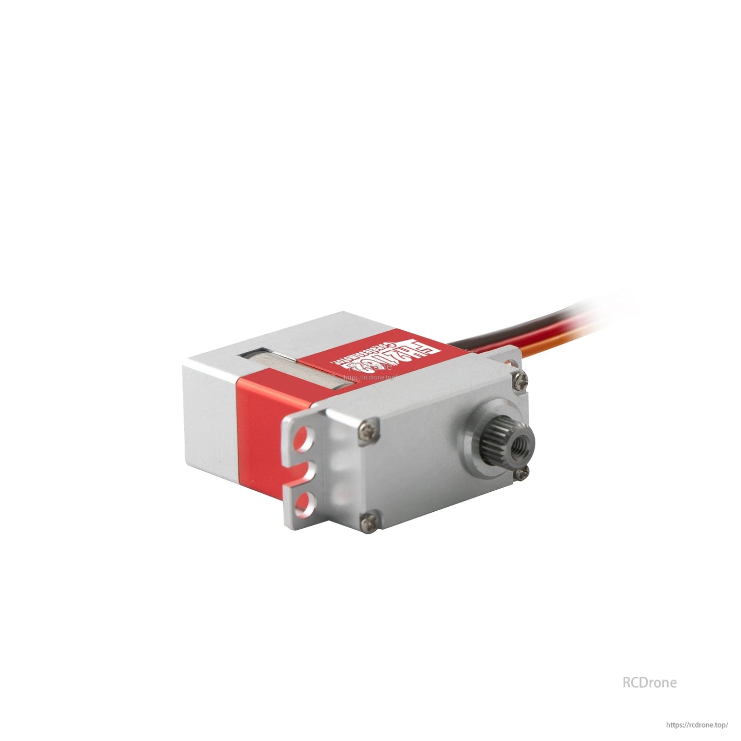 Flashhobby FH-2162 micro servo with metal case, mounting tabs, and 3-wire lead on a white background