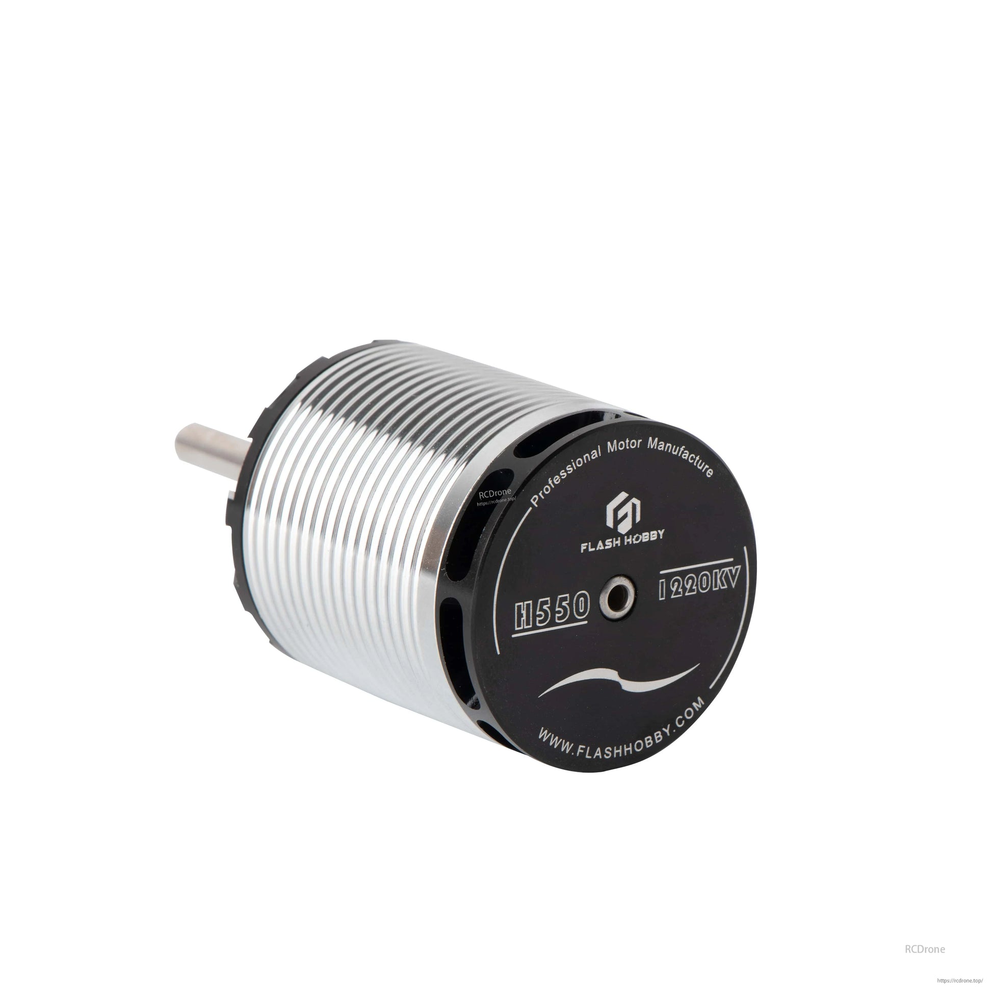 Flashhobby H550 1220KV helicopter motor with finned silver корпус and black end cap labeled H550 1220KV