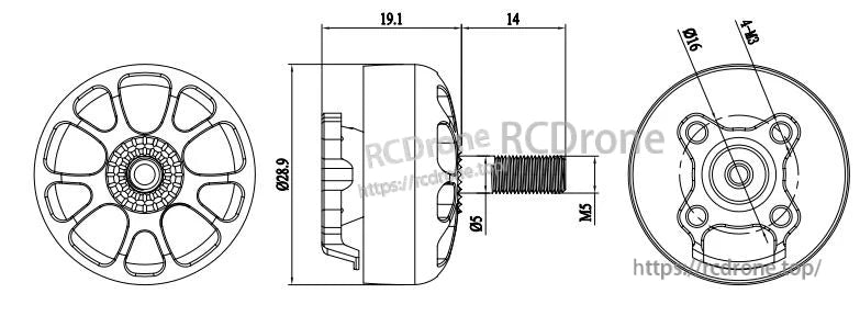 Flashhobby K2207.5 Brushless DC Motor 1900KV/2500KV/2750KV Outrunner 12N14P for 5-6 Inch Props